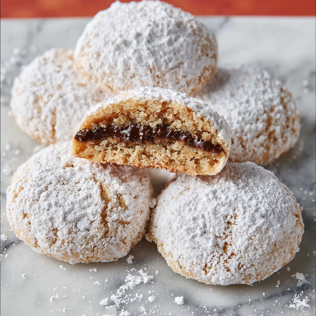 Nutella Stuffed Snowball Cookies Recipe - Recipe Image