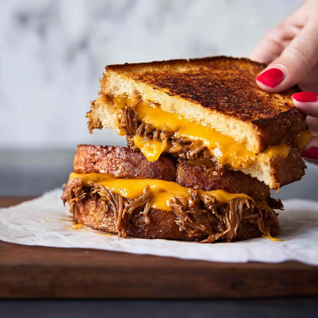 Pulled Pork Grilled Cheese Sandwich Recipe - Recipe Image