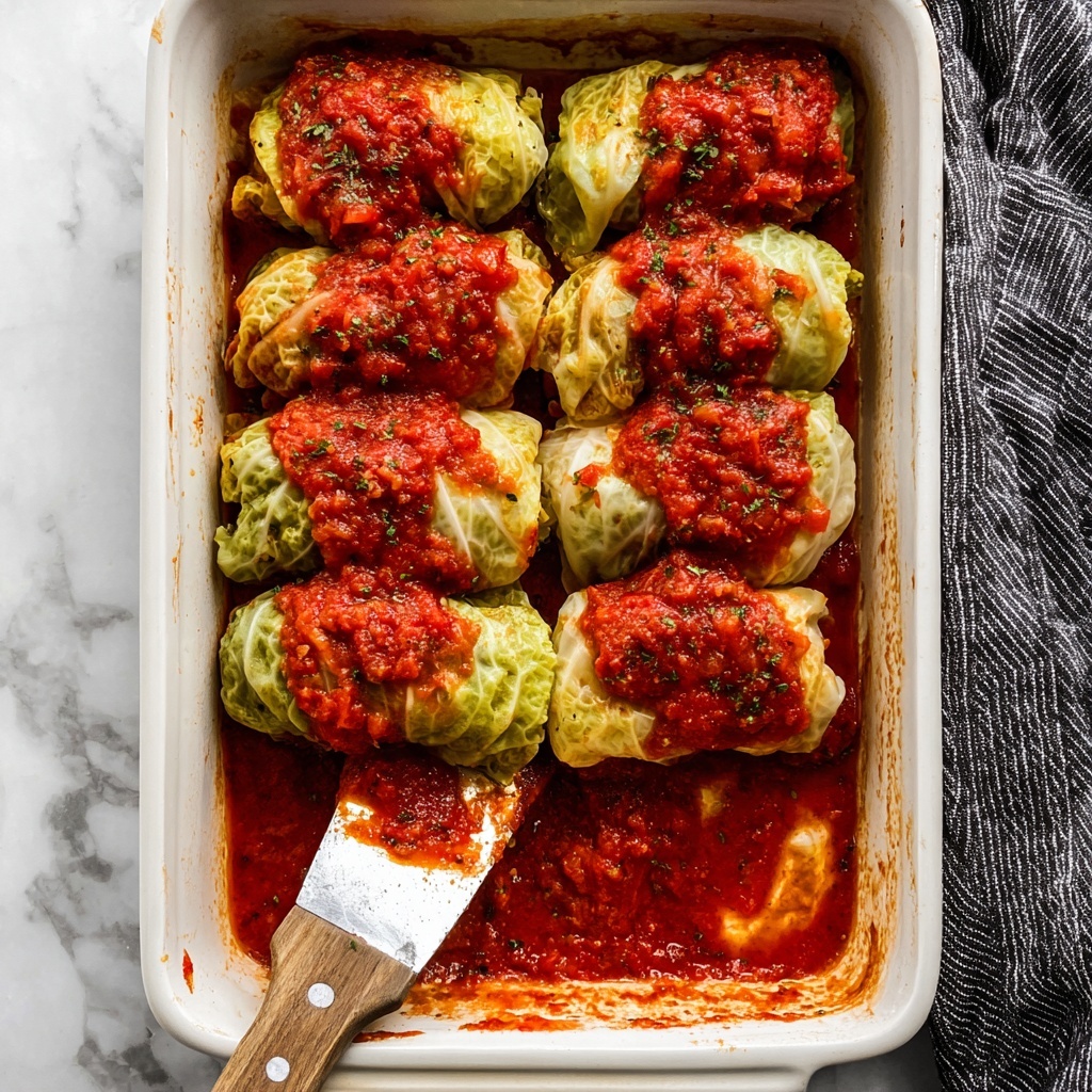 Savory Cabbage Rolls with Tomato Meat Sauce Recipe - Recipe Image