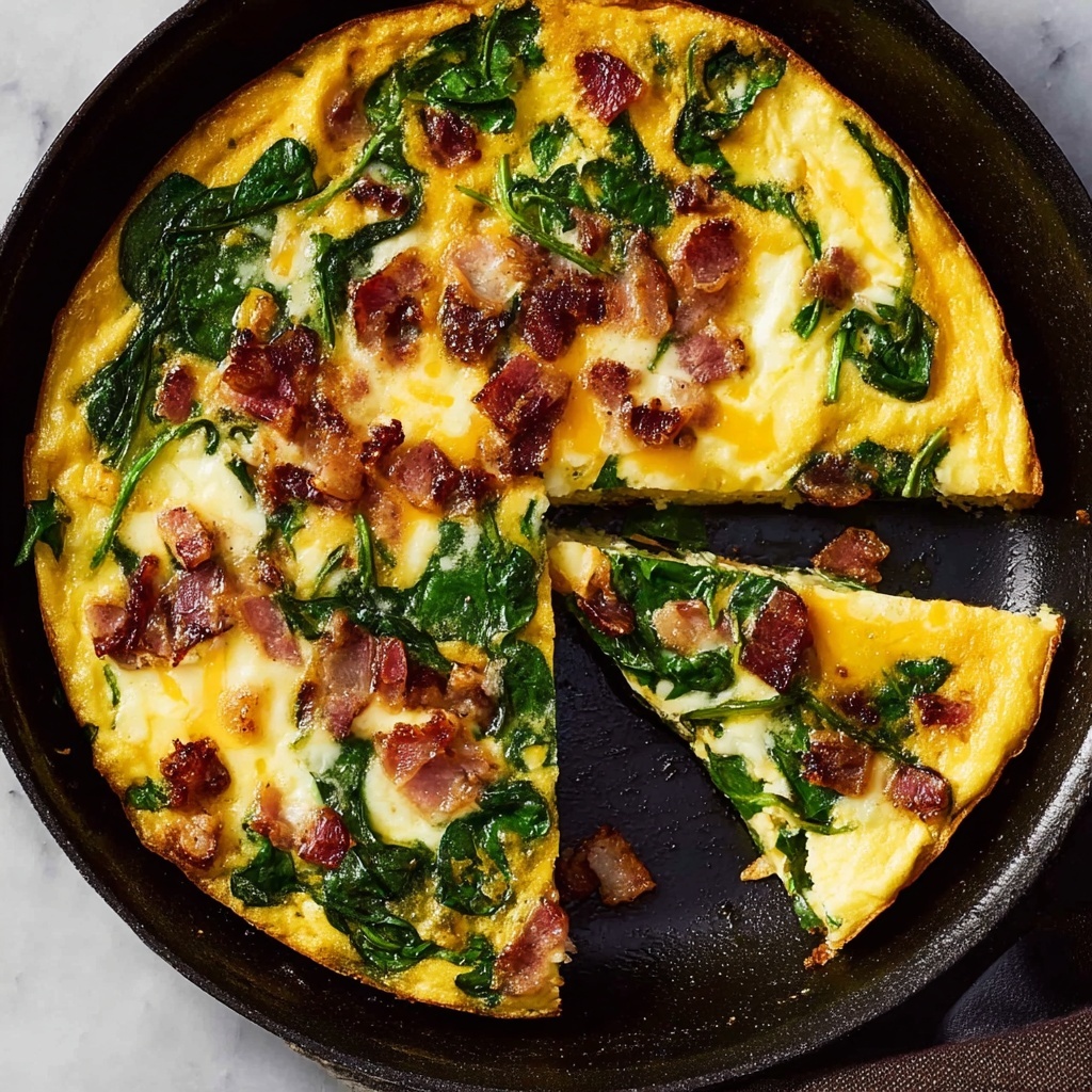 Bacon and Spinach Cheddar Frittata Recipe - Recipe Image
