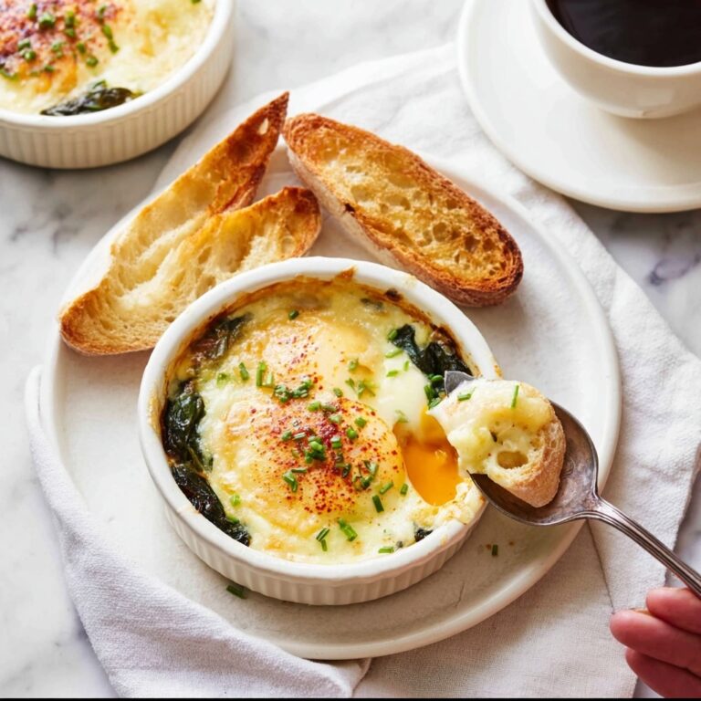 Baked Eggs with Mushrooms and Spinach Recipe