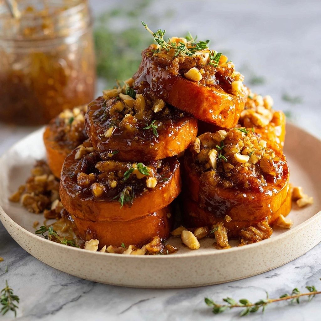 Fondant Slow-Roasted Sweet Potatoes with Maple Butter Pecans Recipe - Recipe Image