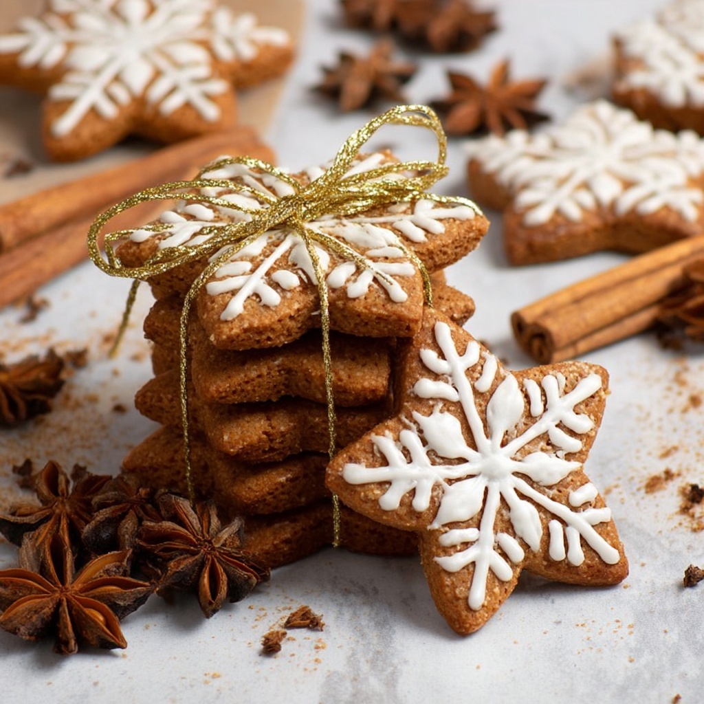 Gingerbread Snowflake Cookies Recipe - Recipe Image