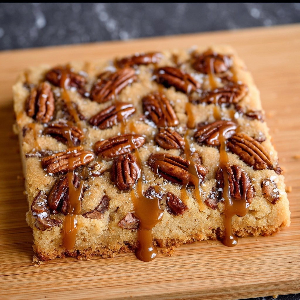 Salted Caramel Pecan Bars Recipe - Recipe Image