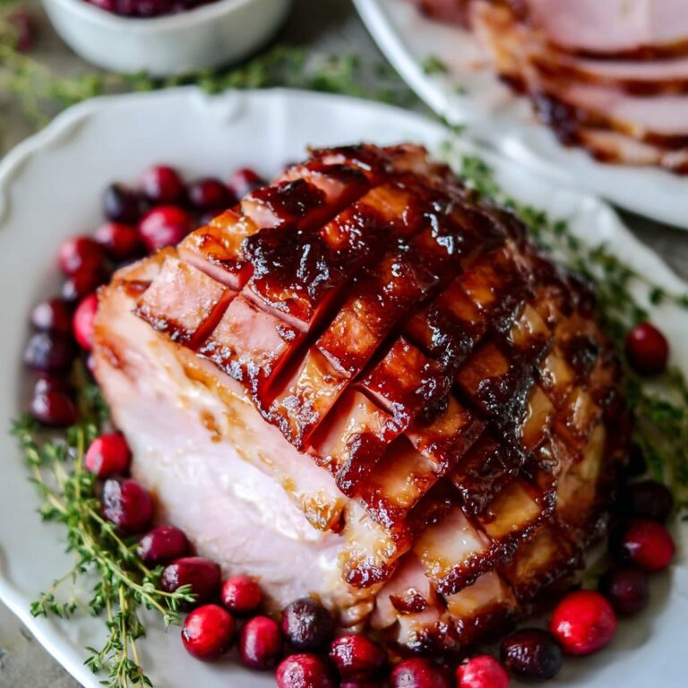 Oven-Roasted Cranberry-Dijon Glazed Ham Recipe