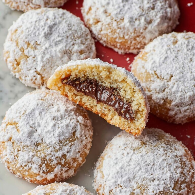 Nutella Stuffed Snowball Cookies Recipe