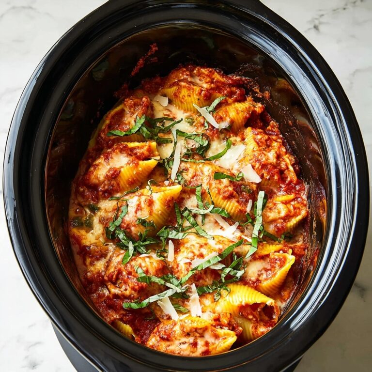 Creamy Crockpot Stuffed Shells with Spinach and Cheese Recipe