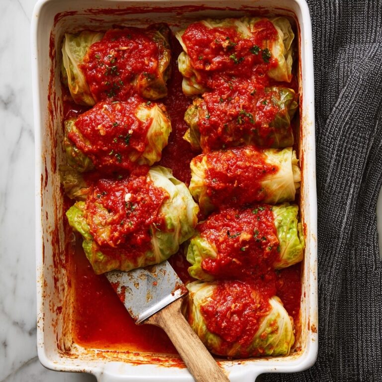 Savory Cabbage Rolls with Tomato Meat Sauce Recipe