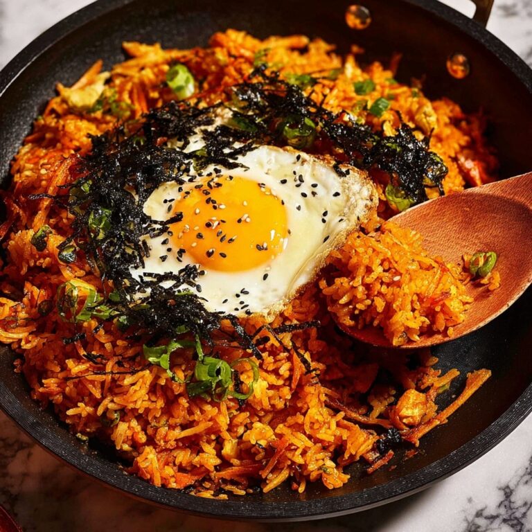 Kimchi Fried Rice with Enoki Mushrooms and a Sunny-Side Egg Recipe