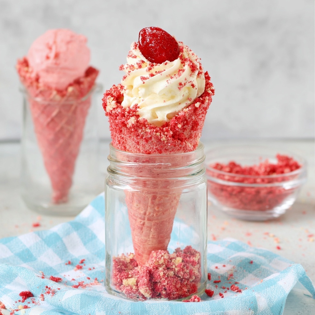 Strawberry Crunch Cheesecake Cones Recipe - Recipe Image