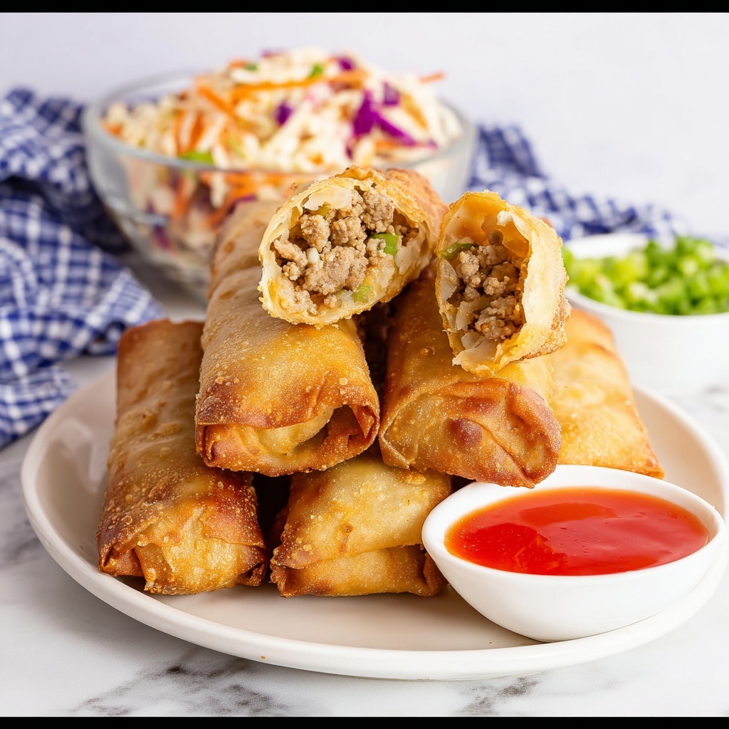 Crispy Homemade Egg Rolls with Savory Pork and Vegetables Recipe - Recipe Image