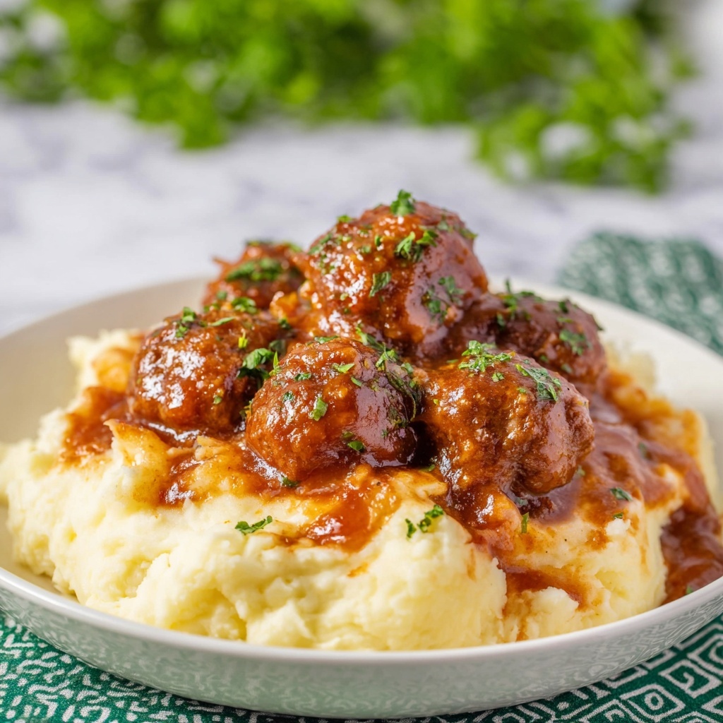 Salisbury Steak Meatballs in Brown Gravy Recipe - Recipe Image