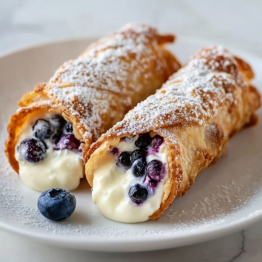 Blueberry Cream Cheese Egg Rolls Recipe - Recipe Image