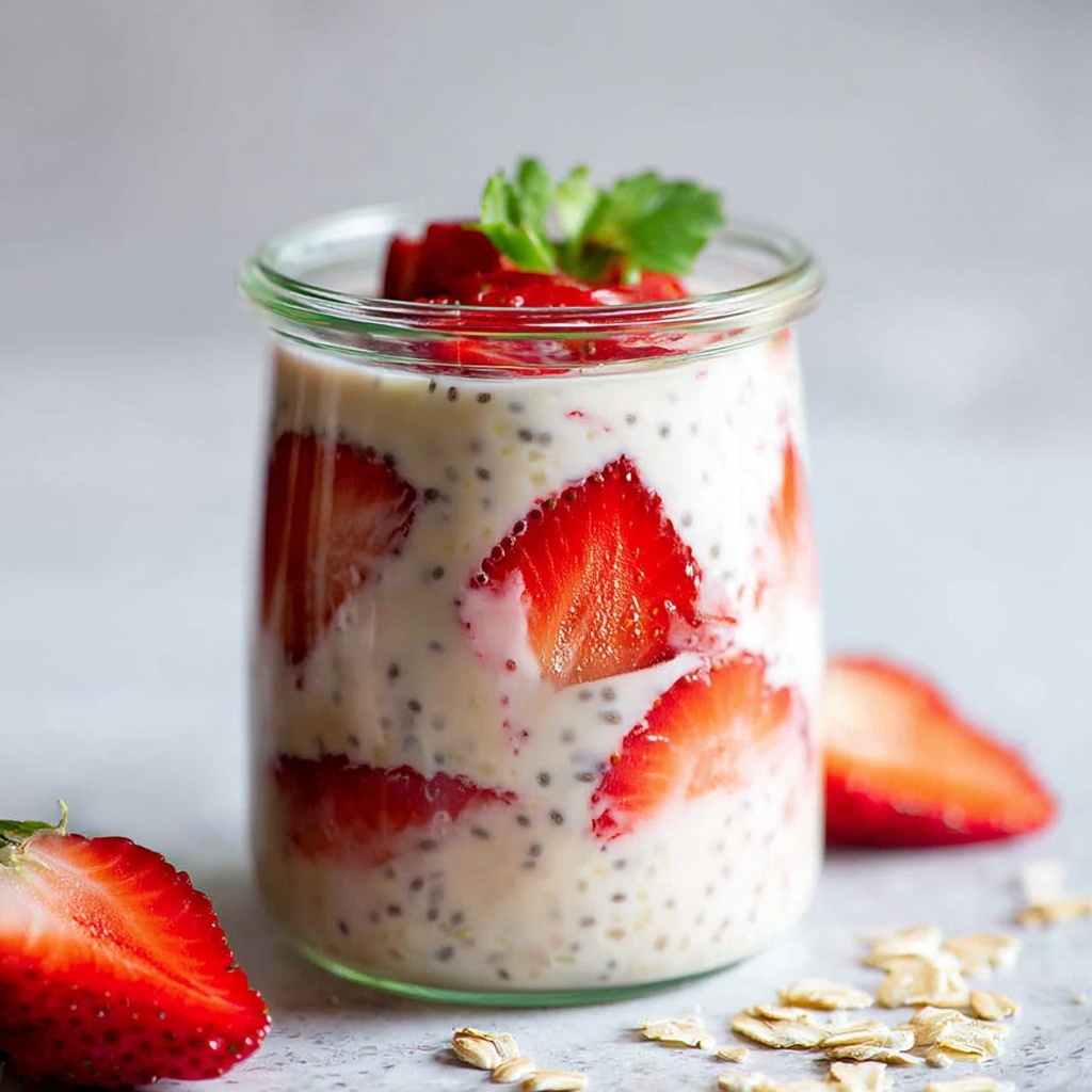 Strawberry Peanut Butter Overnight Oats Recipe - Recipe Image