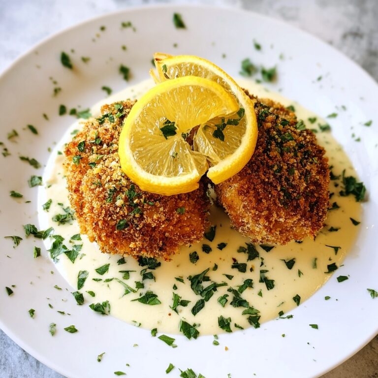 Lemon Pecorino Crusted Chicken with Creamy Lemon Sauce Recipe