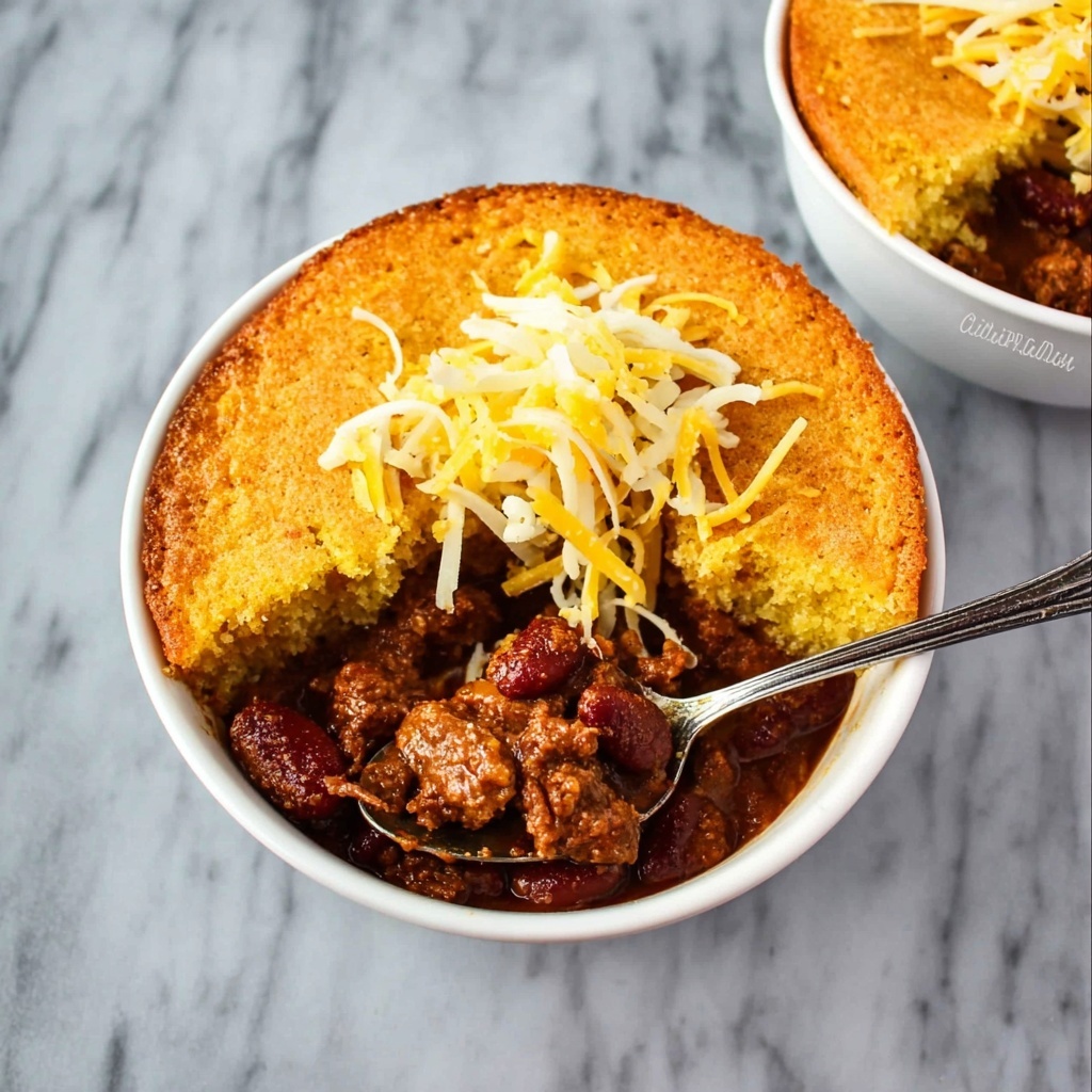Chili Pot Pie with Cornbread Crust Recipe - Recipe Image