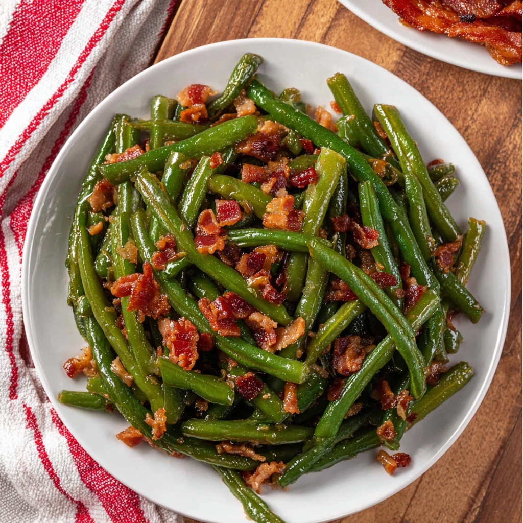 Southern Green Beans with Bacon, Cajun Seasoning, and Tender Simmered Flavor Recipe - Recipe Image