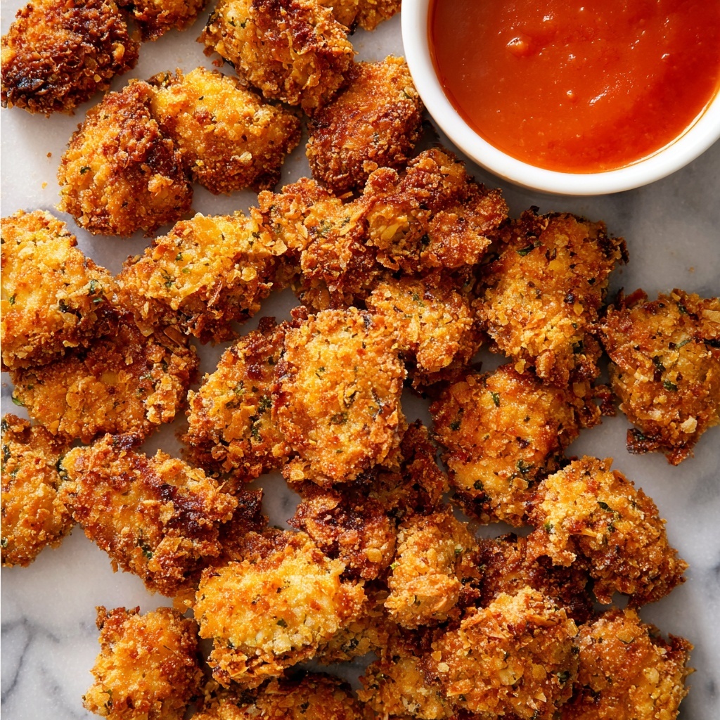 Crispy Popcorn Chicken with Spicy Hot Sauce Recipe - Recipe Image