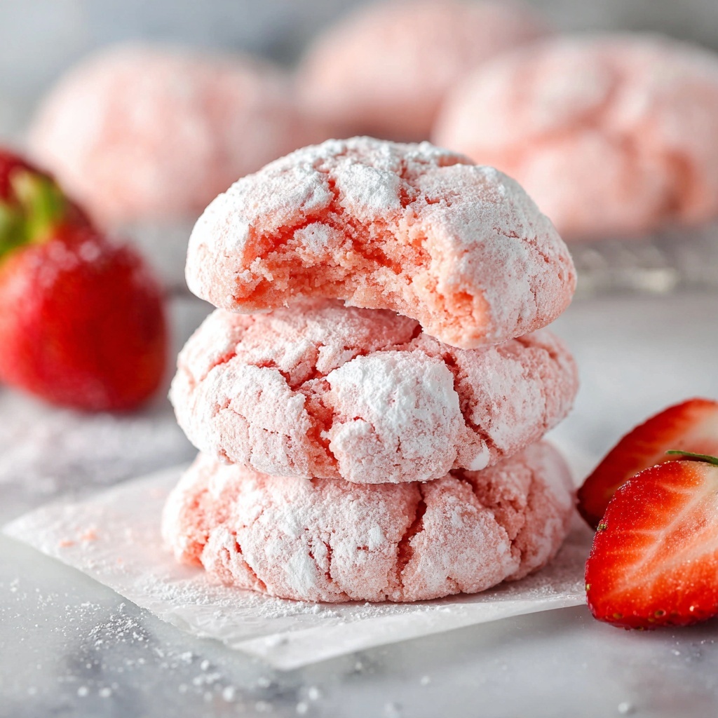 Strawberry Lemon Crinkle Cookies Recipe - Recipe Image