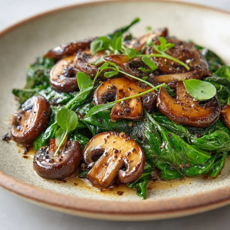 Easy Sautéed Mushrooms with Spinach Recipe