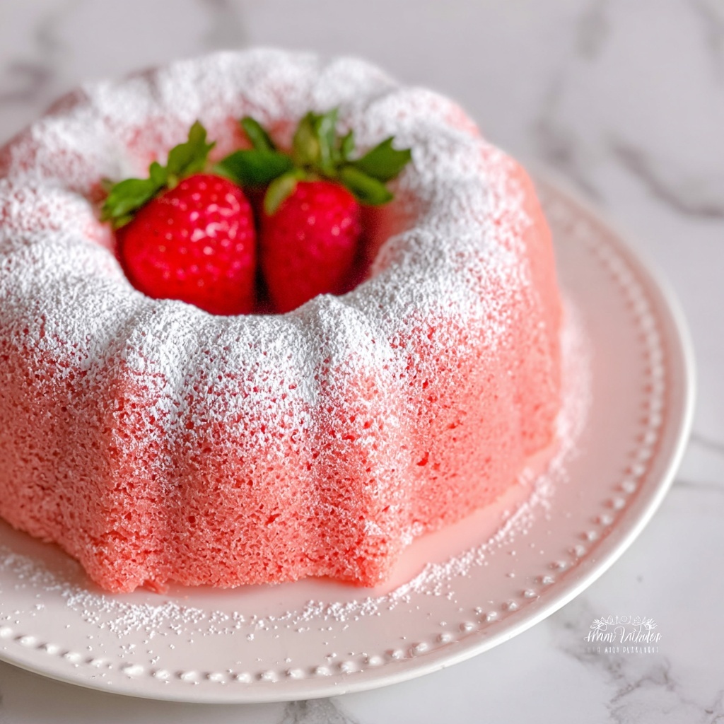 Strawberry Bundt Cake with Cream Filling Recipe - Recipe Image