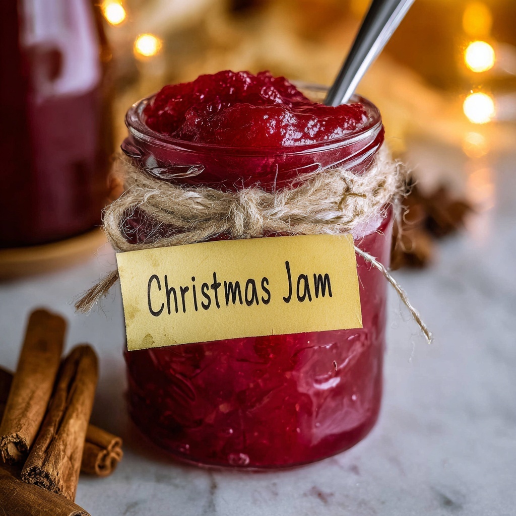Christmas Strawberry Cranberry Jam Recipe - Recipe Image