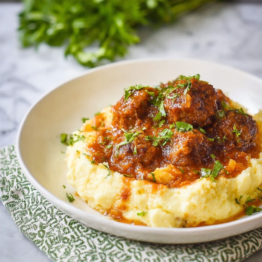Salisbury Steak Meatballs in Brown Gravy Recipe - Recipe Image