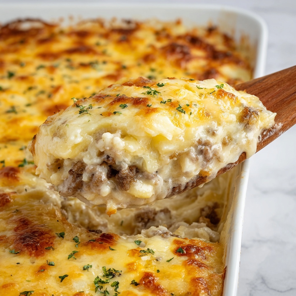 Cauliflower Rice Casserole with Ground Beef, Cream Cheese, and Mozzarella Recipe - Recipe Image