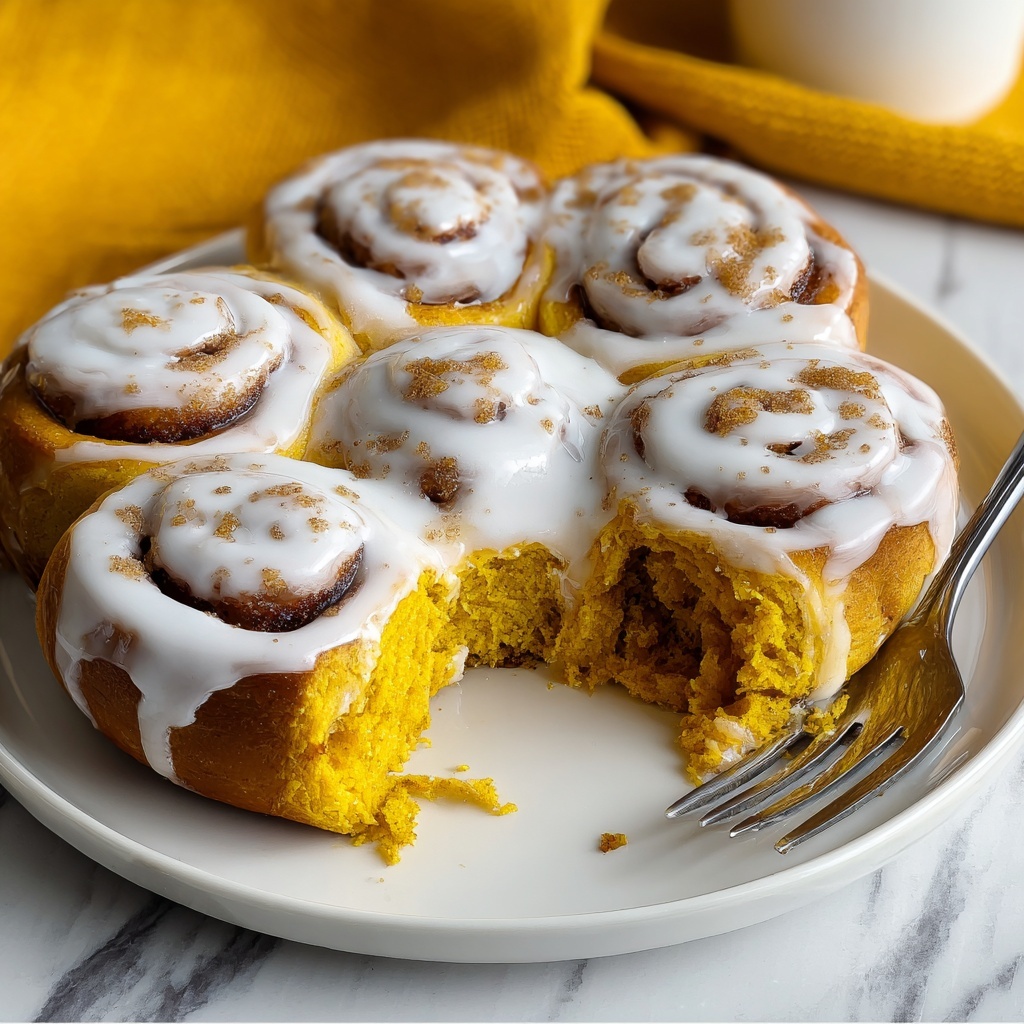 Pumpkin Cinnamon Rolls with Cream Cheese Icing Recipe - Recipe Image