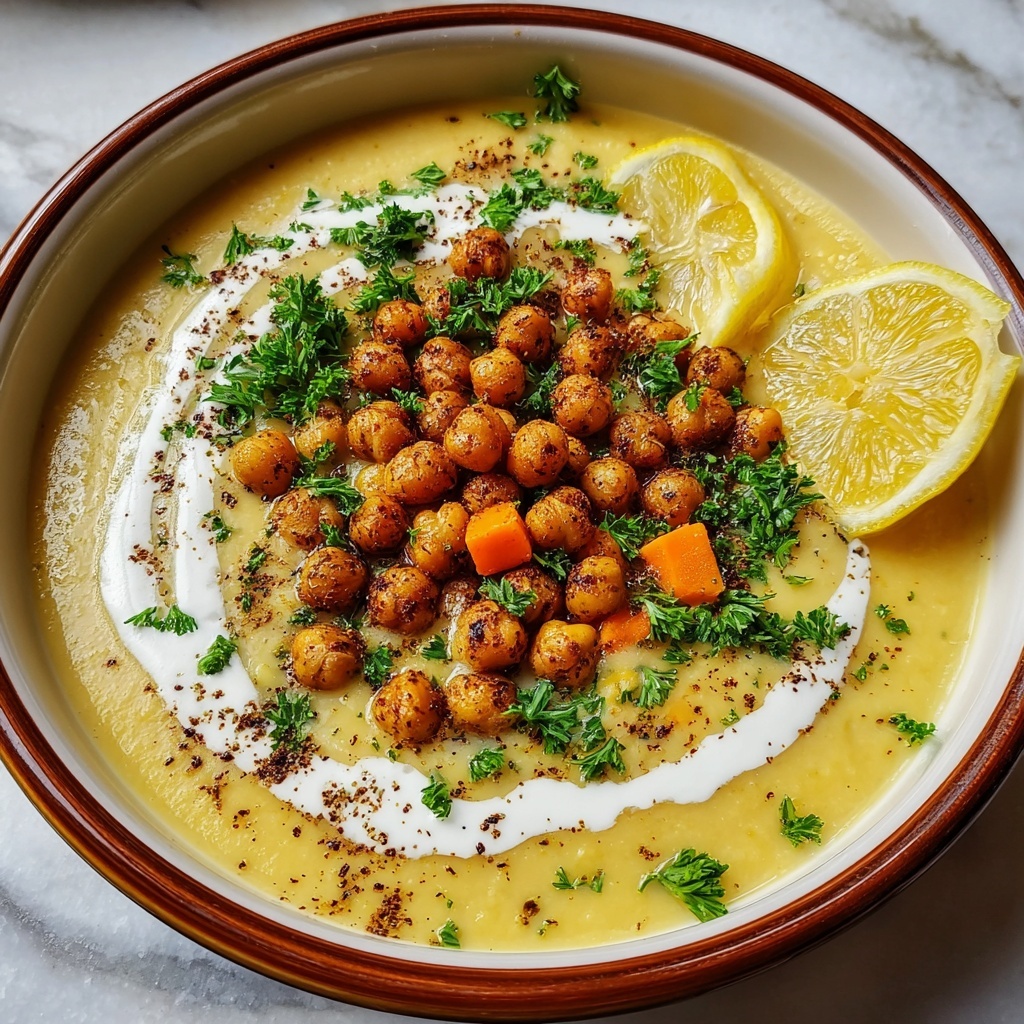 Creamy Garlic Chickpea Soup Recipe - Recipe Image