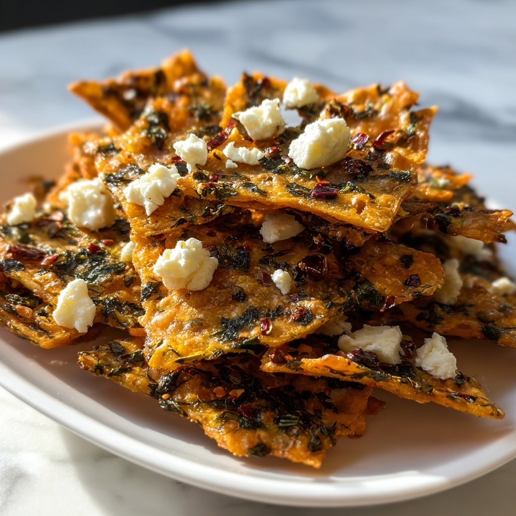 Mediterranean Spinach and Feta Cheese Crisps Recipe - Recipe Image