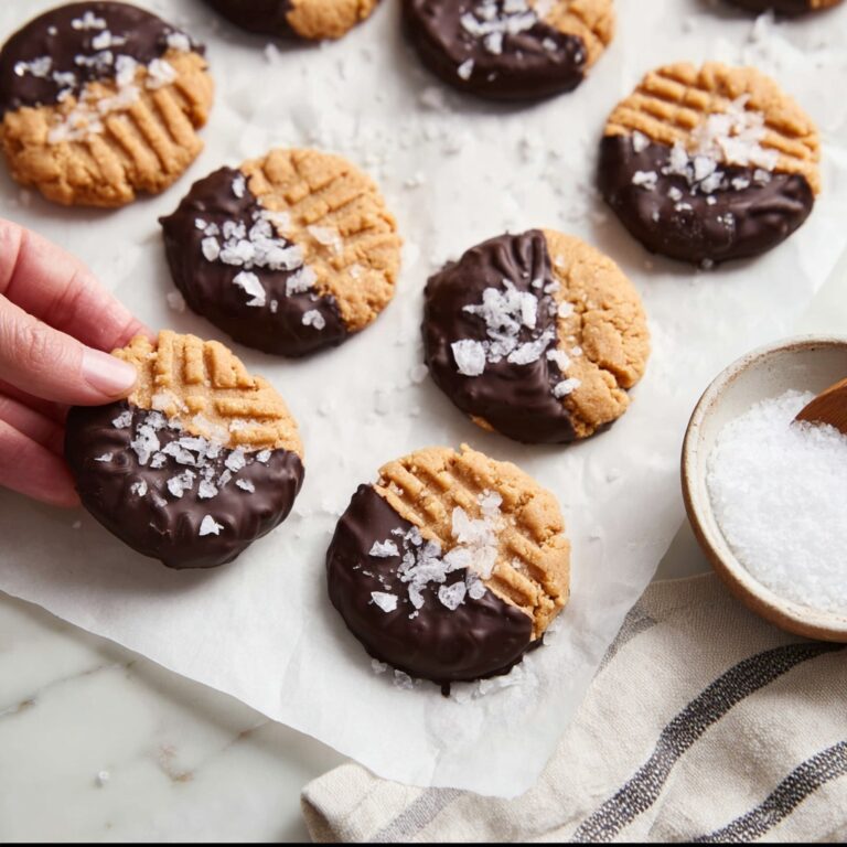 Chocolate Dipped Peanut Butter Cookies Recipe