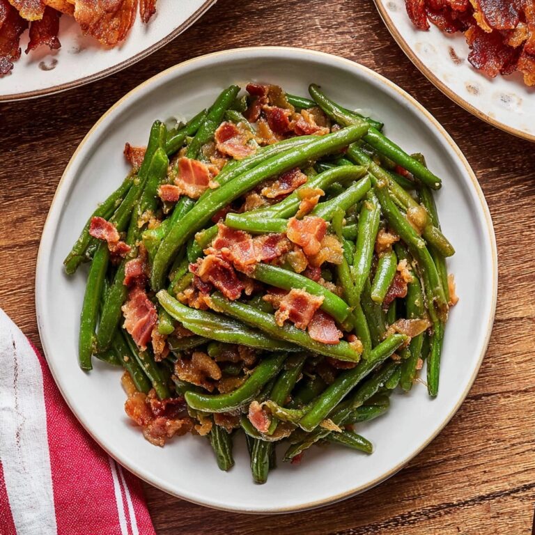 Southern Green Beans with Bacon, Cajun Seasoning, and Tender Simmered Flavor Recipe