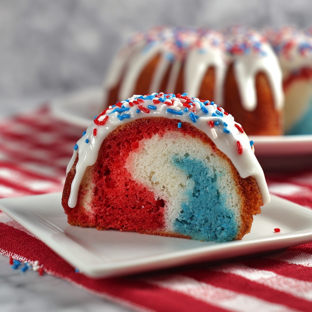 Red, White, and Blue Cake Recipe - Recipe Image