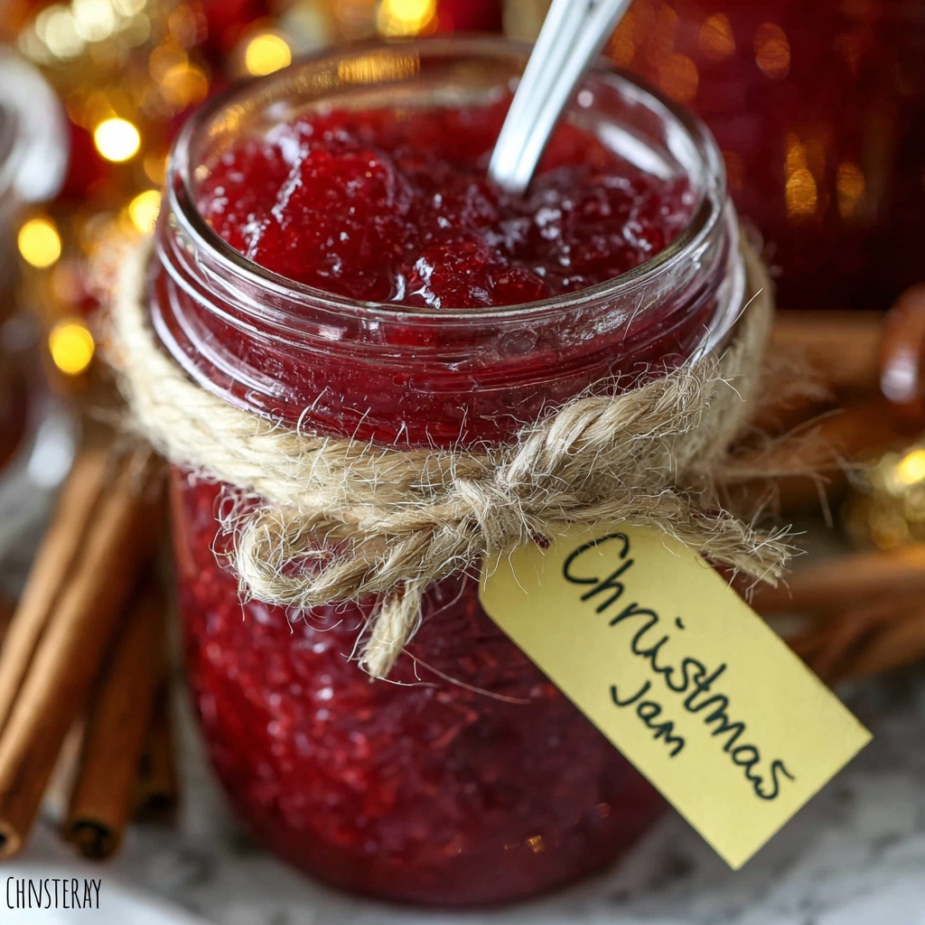 Christmas Strawberry Cranberry Jam Recipe - Recipe Image