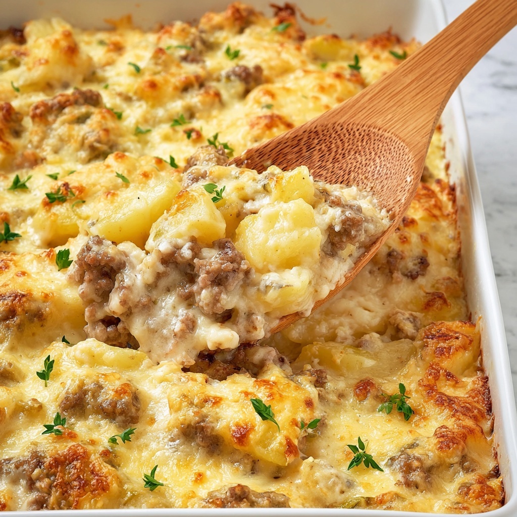 Cauliflower Rice Casserole with Ground Beef, Cream Cheese, and Mozzarella Recipe - Recipe Image