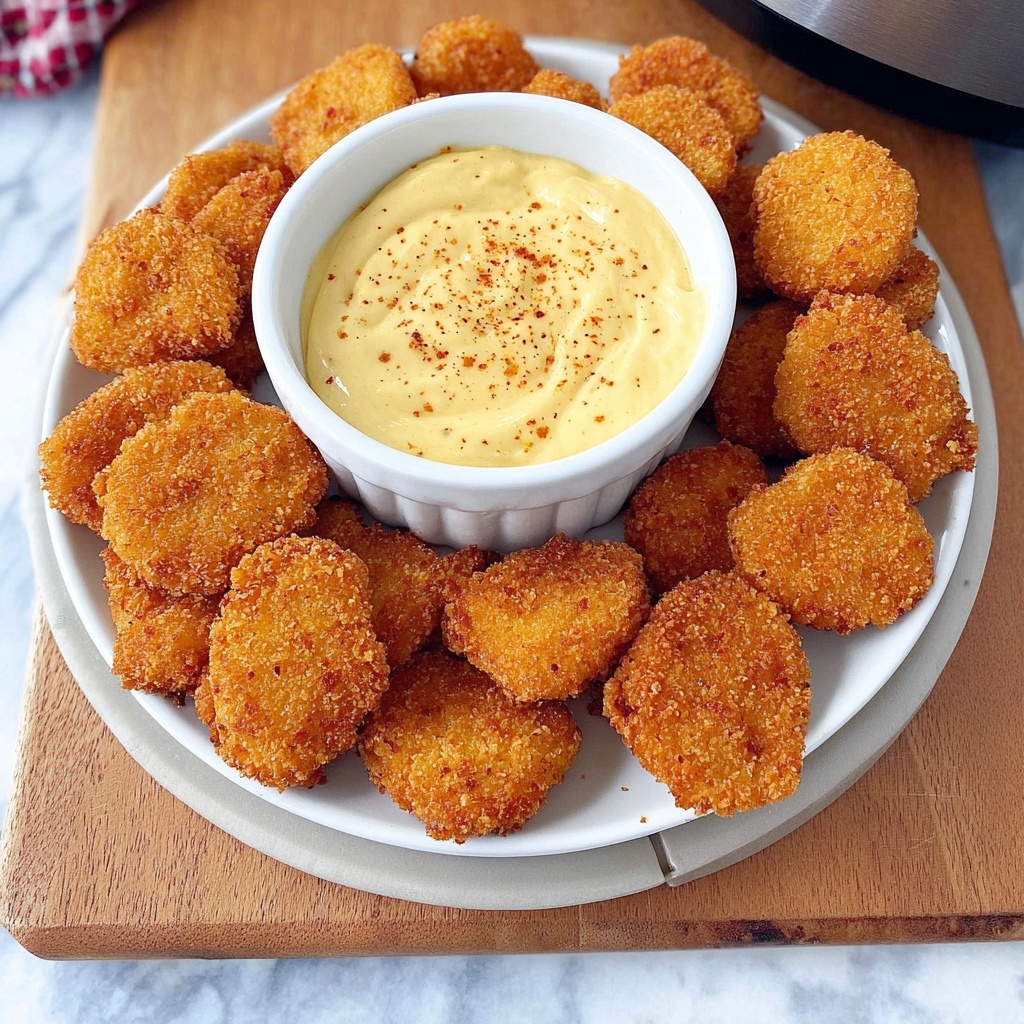 Air Fryer Fried Pickles with Spicy Dipping Sauce Recipe - Recipe Image