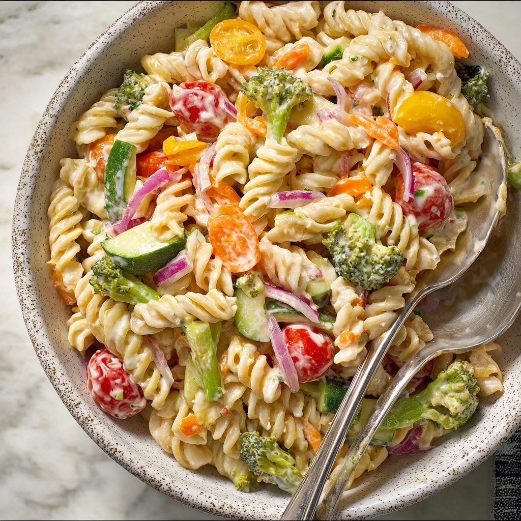 The BEST Creamy Pasta Salad Recipe - Recipe Image