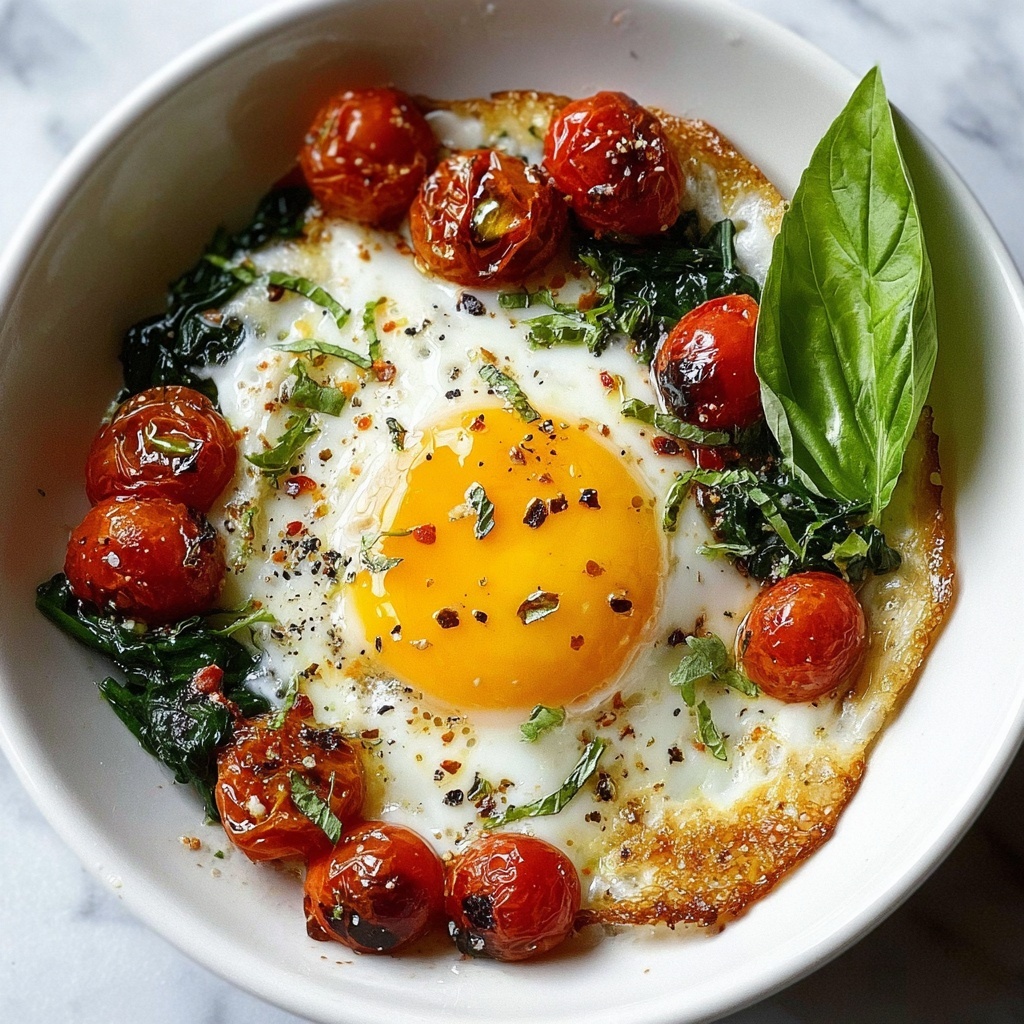 Baked Feta Eggs with Roasted Cherry Tomatoes and Vegetables Recipe - Recipe Image