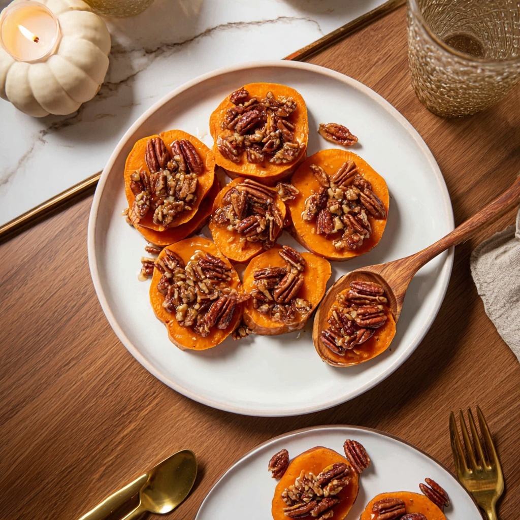 Maple Pecan Roasted Sweet Potato Slices Recipe - Recipe Image