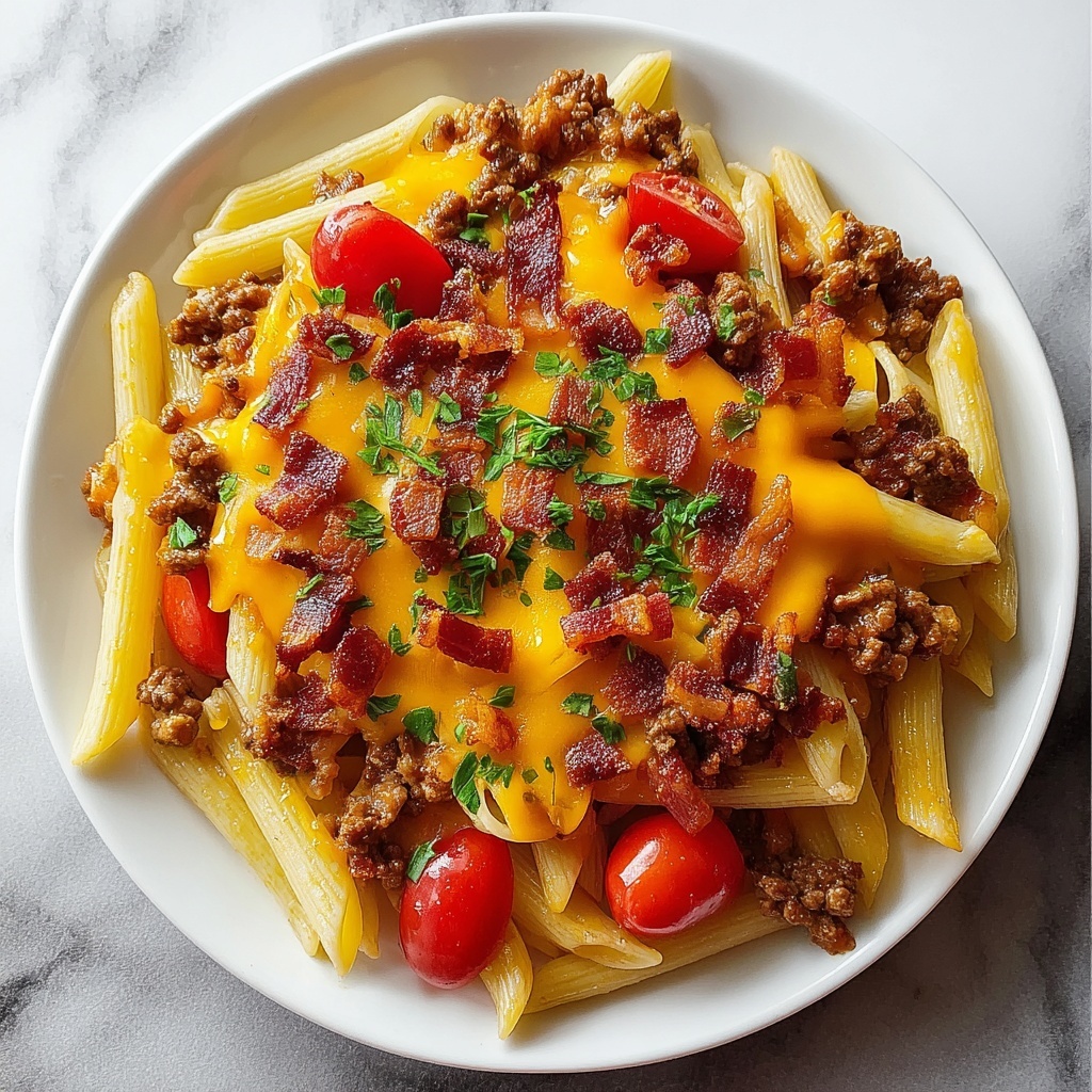 Loaded Bacon Cheeseburger Pasta Recipe - Recipe Image