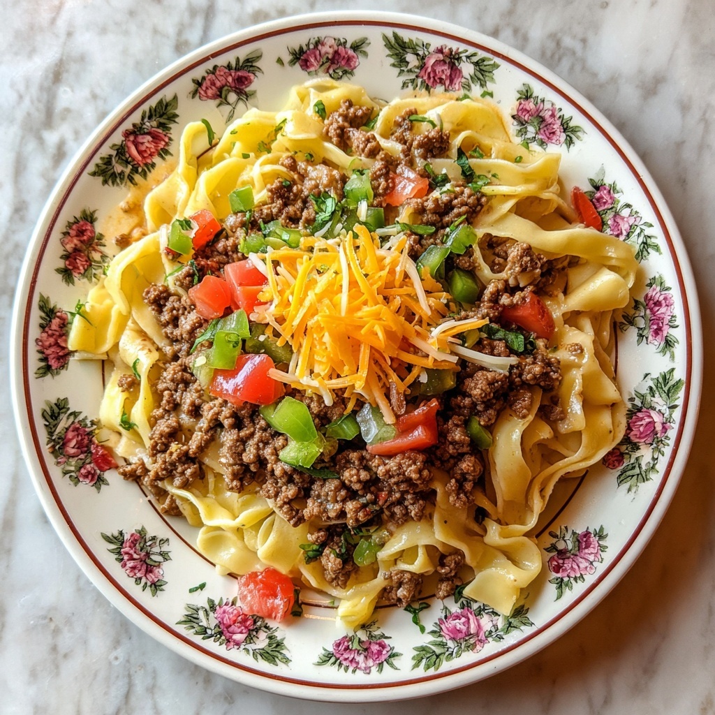 Loaded Cheeseburger Alfredo Pasta Recipe - Recipe Image