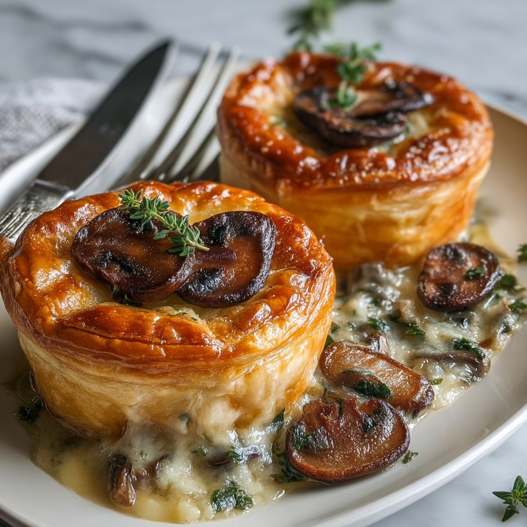 Mini Mushroom and Gruyère Pot Pies Recipe - Recipe Image
