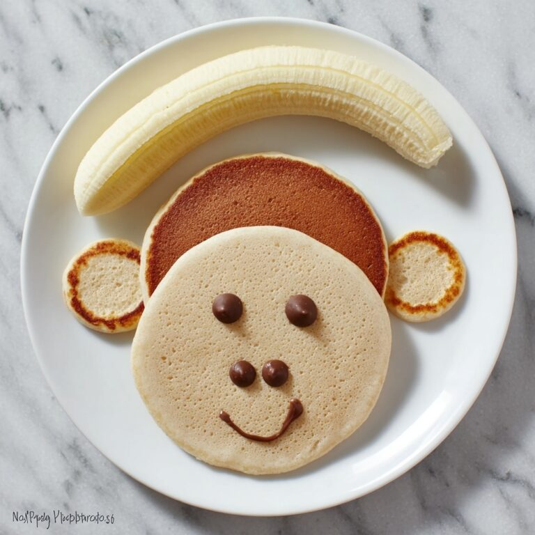 Monkey Pancakes with Chocolate Chips and Banana Face Recipe