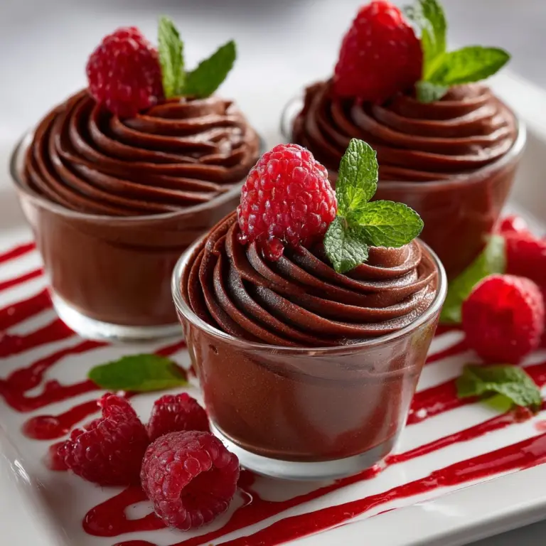 Chocolate Mousse with Raspberry Coulis Recipe