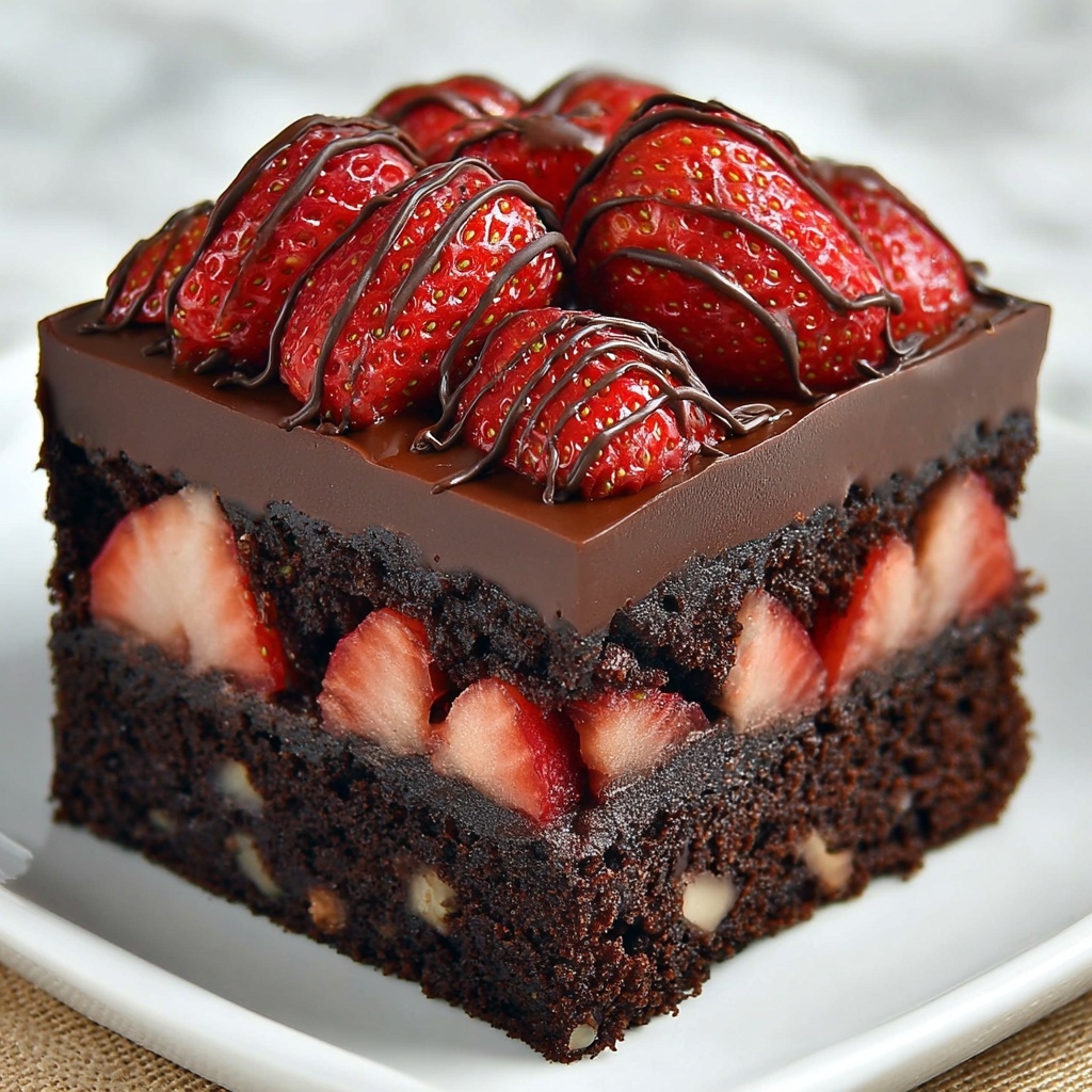 Chocolate Strawberry Brownies Recipe - Recipe Image