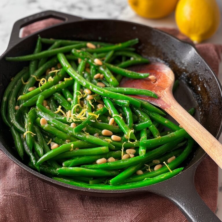 Sauteed Green Beans with Lemon, Parmesan, and Toasted Pine Nuts Recipe