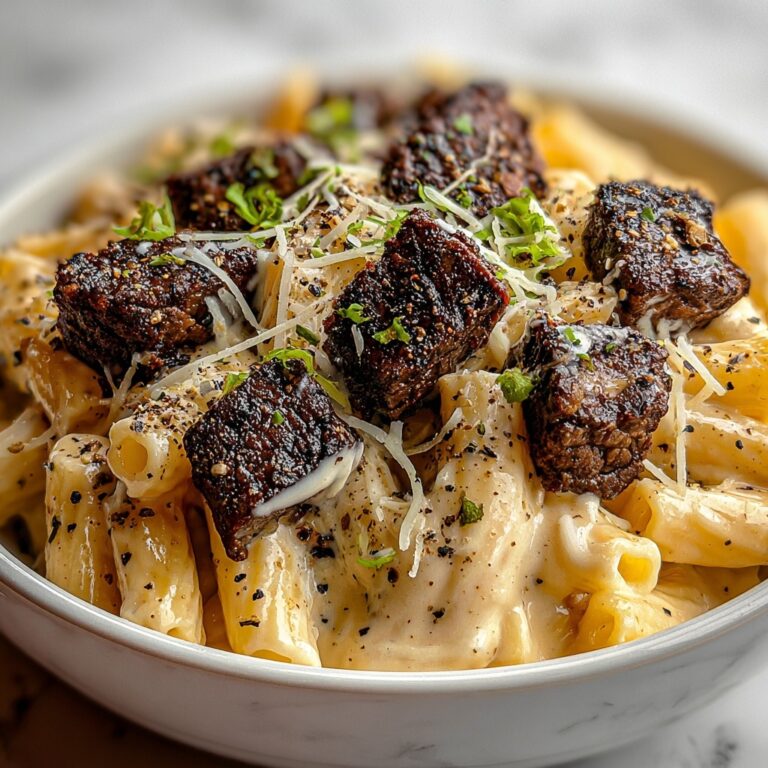 Creamy Garlic Parmesan Steak Pasta Recipe