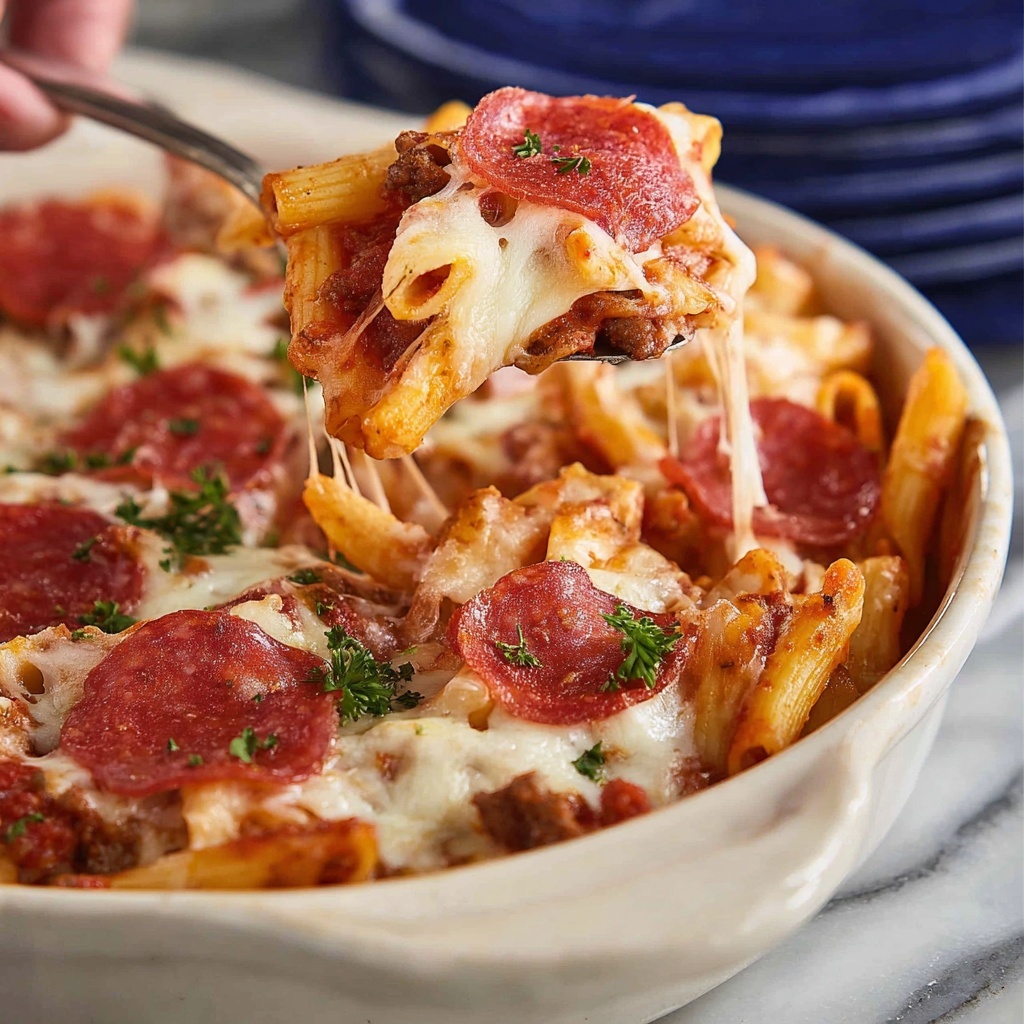 Pizza Baked Ziti Recipe - Recipe Image