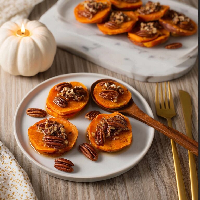 Maple Pecan Roasted Sweet Potato Slices Recipe